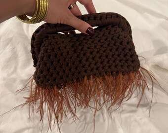 Tasche mit Federfransen | Handgefertigt