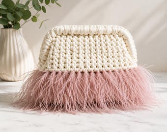 Sac à franges de plumes | Fait main
