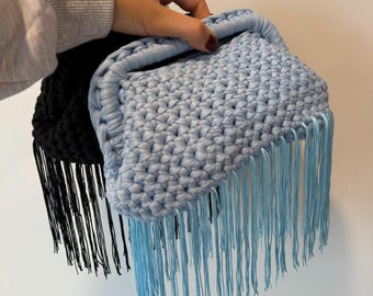Gehäkelte Fransen-Clutch | Handgefertigte Fransen-Geldbörse