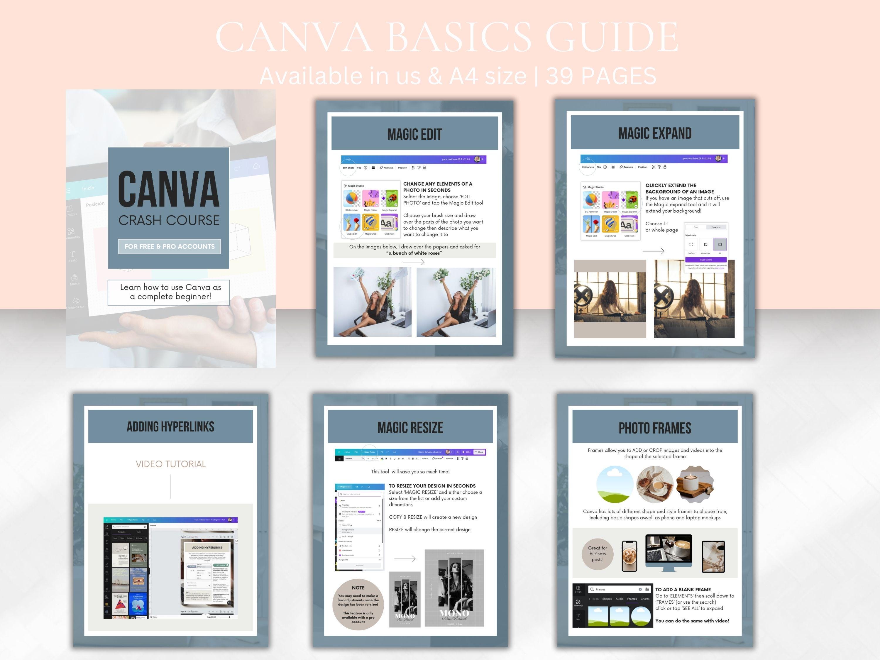 Canva Basics Guide: Beginner Tutorial (PDF) - Etsy