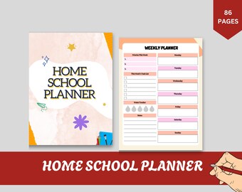 Afdrukbare thuisschoolplanner: wekelijkse lestracker en curriculumorganisator (pdf-download)