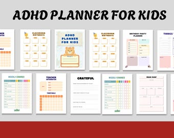 Printable ADHD Planner for Kids | Daily Routine Chart | Focus & Behavior Tracker | Digital Download