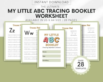 My ABC Tracing Booklet | Alphabet Letters Tracing Worksheets for Kids | Preschool & Kindergarten Handwriting Practice PDF