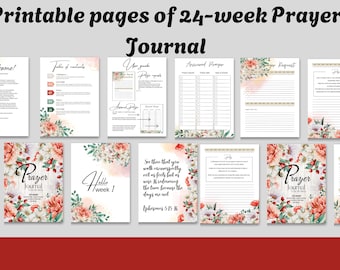 印刷可能な祈りの日記 | 女性のための信仰に基づく日記 | 聖書研究と祈りのPDF | デジタルダウンロード