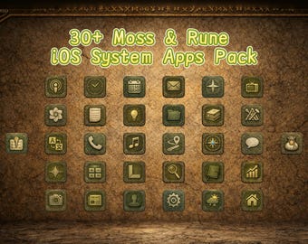 Verdant Relics Druidic | Celtic iOS System Apps Icon Pack | RPG-like Phone Theme