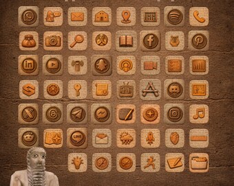 Ea-nasir’s Sumerian Copper Socials & System App Icons, Wallpaper Pack, Funny Meme Gift