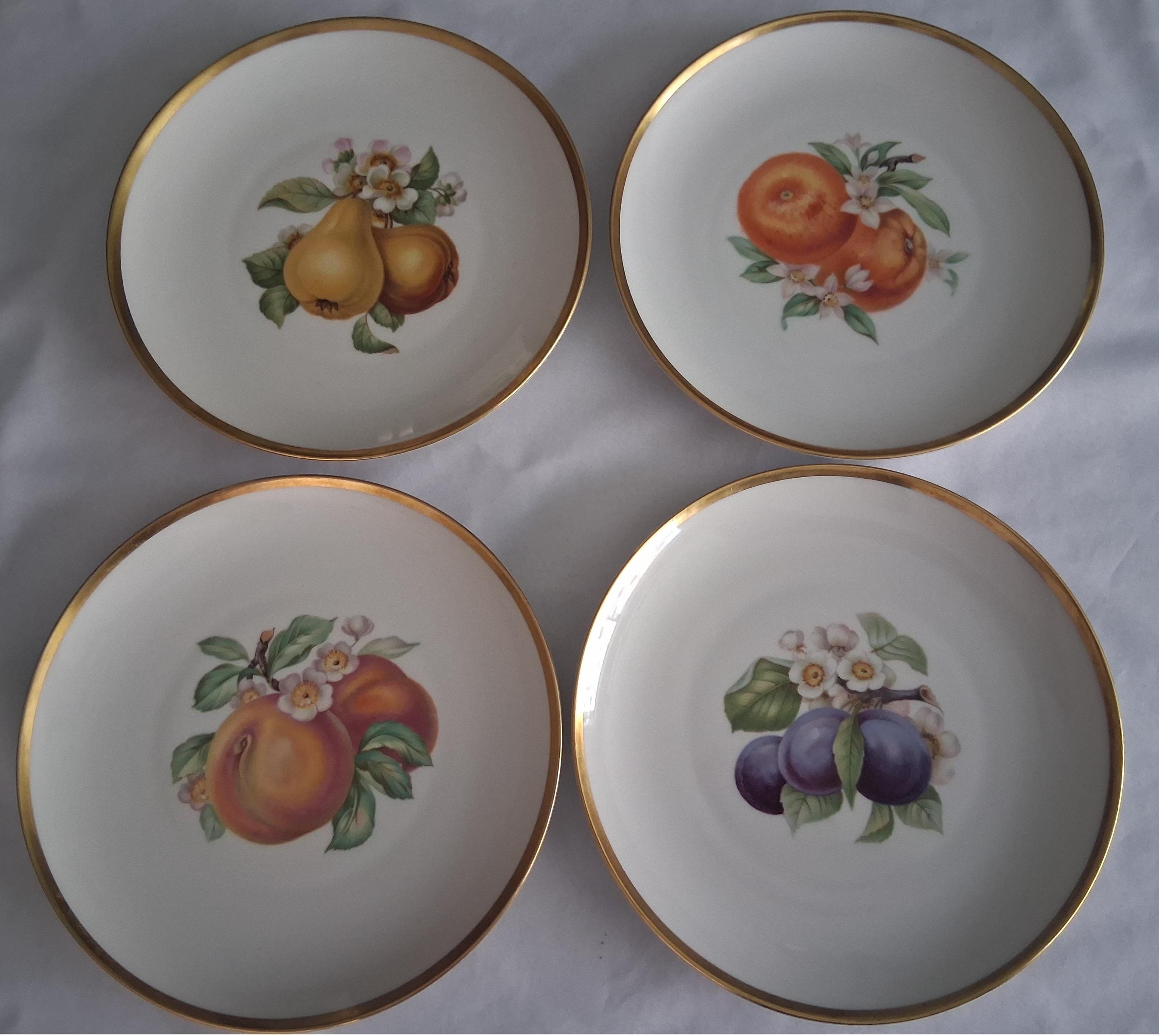 Vintage Hutschenreuther Selb Bavaria Plates – Gold Trim – Pasco Stamp – 8” Decorative Dessert Plates