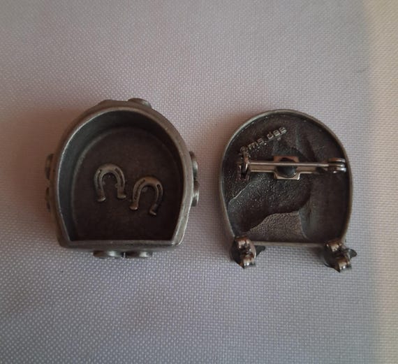 Vintage Ms. Dee Pewter Trinket Box with Horse Hea… - image 4