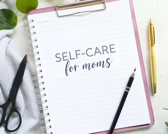 Self-Care Journal for Moms | Printable Wellness Planner | Daily Reflection Gratitude Journal | Mental Health Tracker Bundle Pack