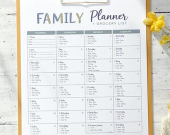 Mom Life Planner Bundle | Printable Chore Chart and Meal Planner | Family Organizer Digital Download A4 Bundle Pack