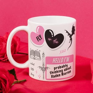 Fourth Wing Inspired Dragon Mug: Xaden Riorson, Tairn & Andarna Inspired Bookish Coffee Cup