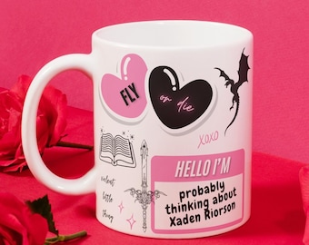 Fourth Wing Inspired Dragon Mug: Xaden Riorson, Tairn & Andarna Inspired Bookish Coffee Cup