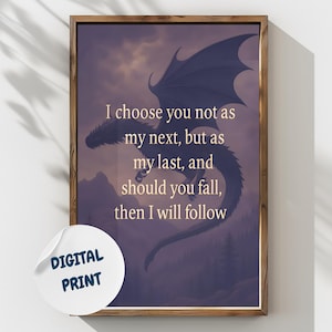 Vierter Flügel inspirierte Drachen Kunst: Fantasy Buch Druck (Digitaler Download)