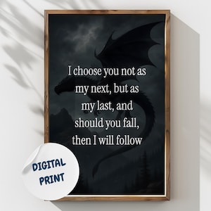 Vierter Flügel inspirierter Drache Kunstdruck: Fantasy Buch Dekor (Digitaler Download)