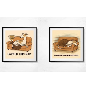Whimsical Funky Whippet Gift - 100mph Couch Potato - 2 digital products