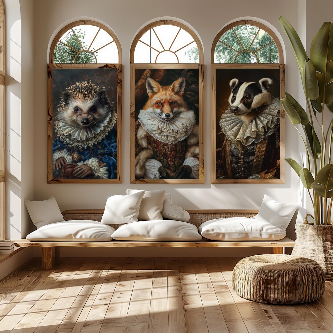 Renaissance Fox Portrait Art Print: Whimsical Woodland Wall Decor - Etsy