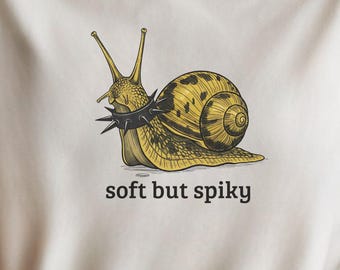 Funny Punk Snail Graphic: Soft But Spiky Spiked Collar Weirdcore Shirt