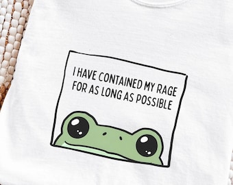 Cottagecore Frog Rage Tee, Mental Health Funny Sarcastic Shirt