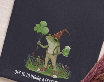 Weirdcore Frog Shirt: Funny St Patrick's Day Brewski Cottagecore Sarcastic Meme Tee