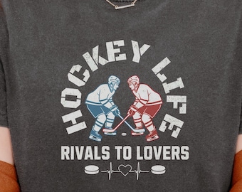 Distressed Hockey Life Rivals to Lovers: Sports Romance Queer Fiction Love Shirt