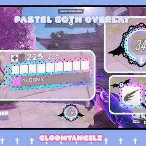 Mercy Pastel Goth Overlay | Compatible with Hudsight and OBS | Mercy Overwatch 2 Overlays | Overwatch 2 |