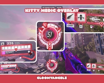 Kitty Medic Mercy Stream-overlay | OBS, compatibel met Hudsight