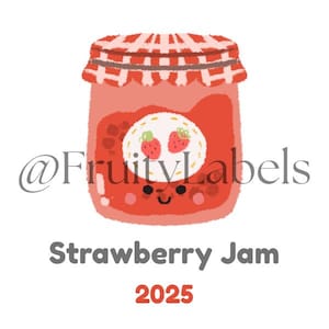 Strawberry Jam Canning Sticker - Printable