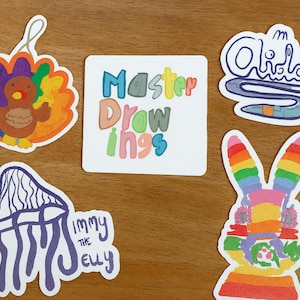 Custom illustrated sticker from your kid’s drawings/Turn Children&#39;s Artwork into Stickers/Create Your Own/Personalized Gift for ArtLovers