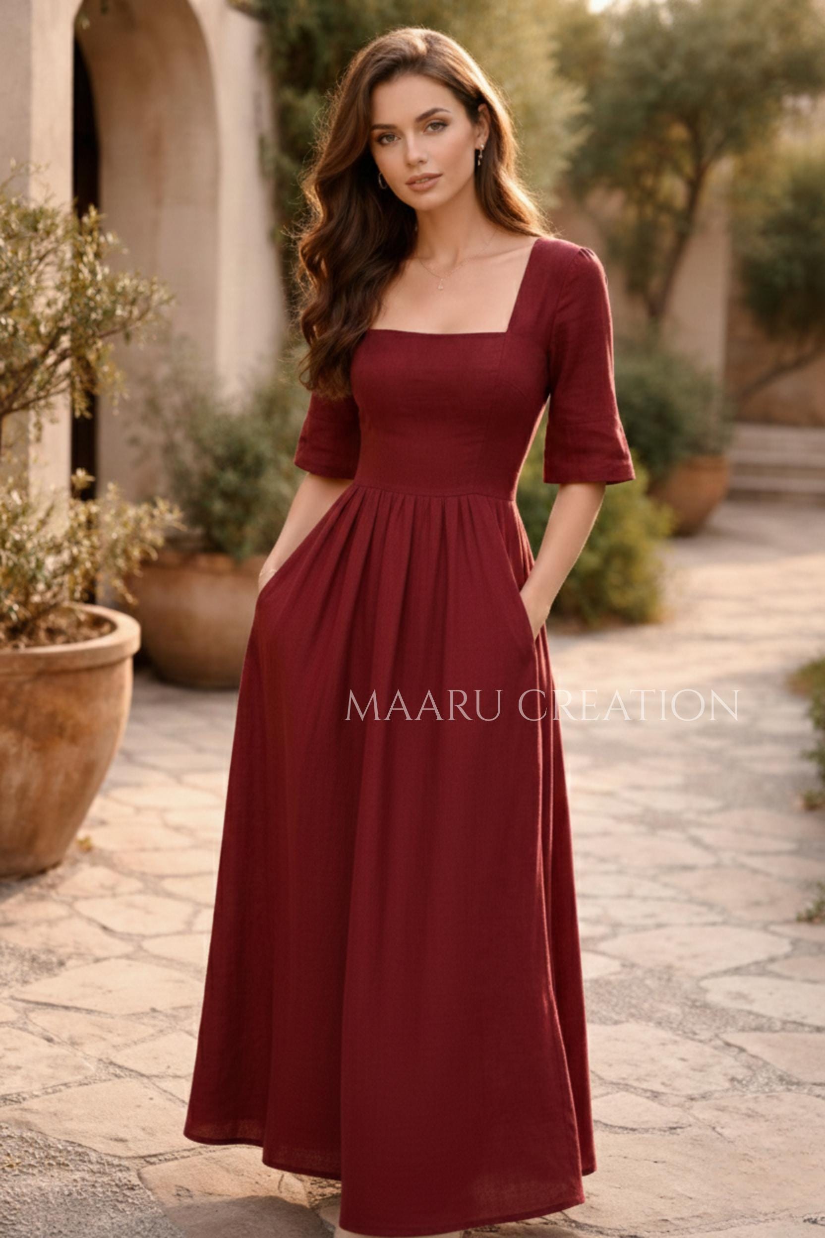 Natural Fiber Wedding Guest Dress - Etsy