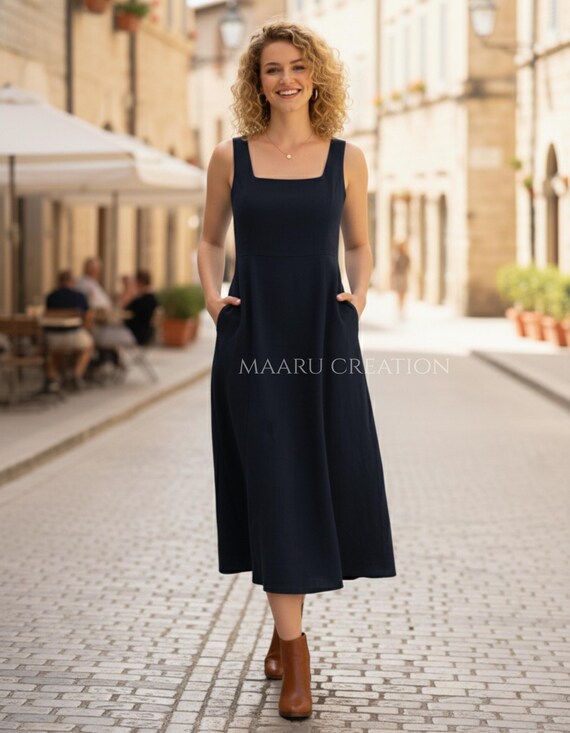falling in style midi dress navy Floating By Plunging Neckline Mesh Overlay Midi Dress Navy