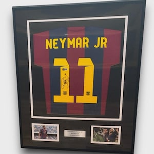 Neymar Jr Signed And Framed Fc Barcelona Shirt Jersey BECKETT COA