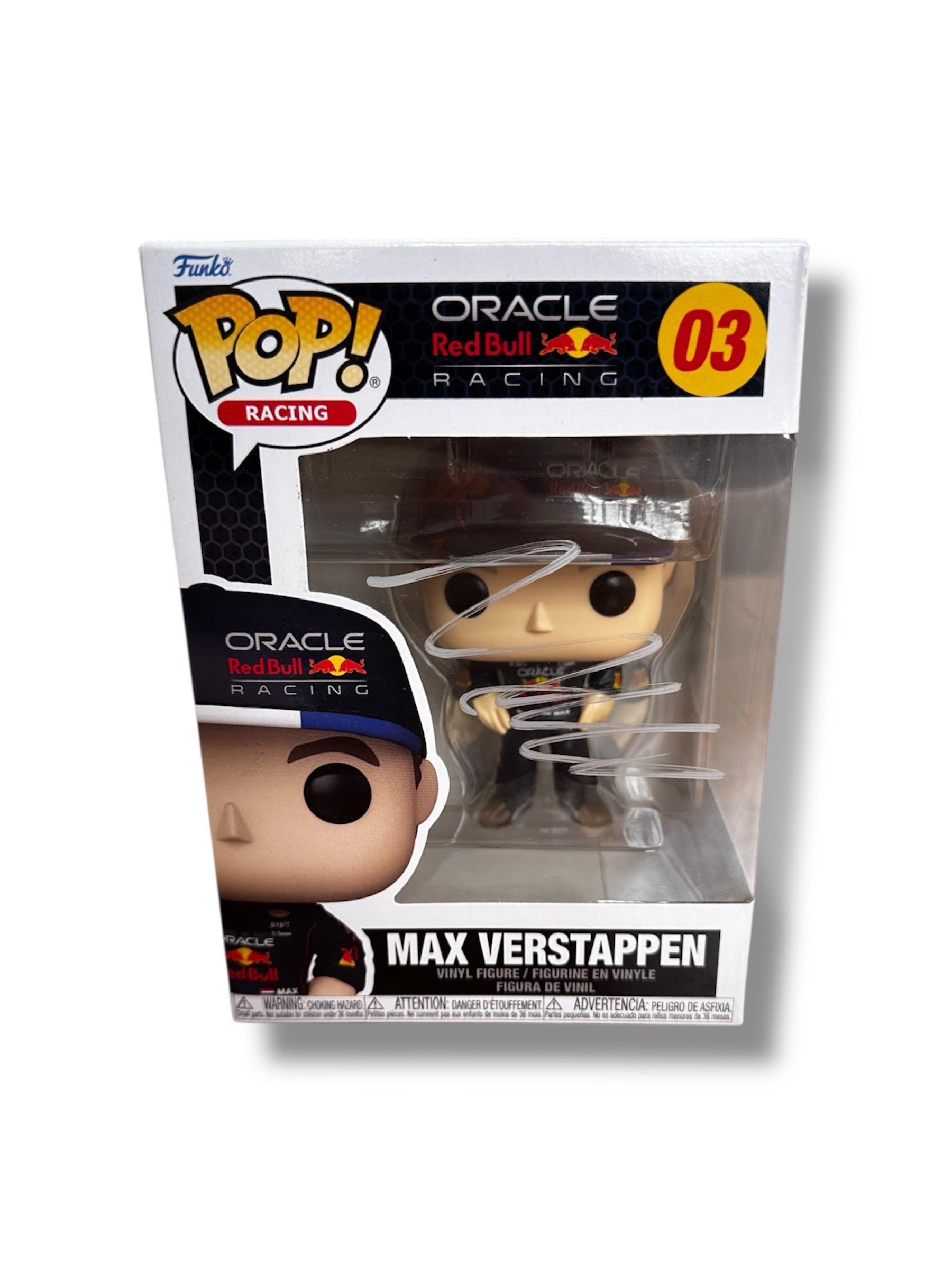 Max Verstappen Signed Oracle Redbull F1 Funko Pop 03 Rare With