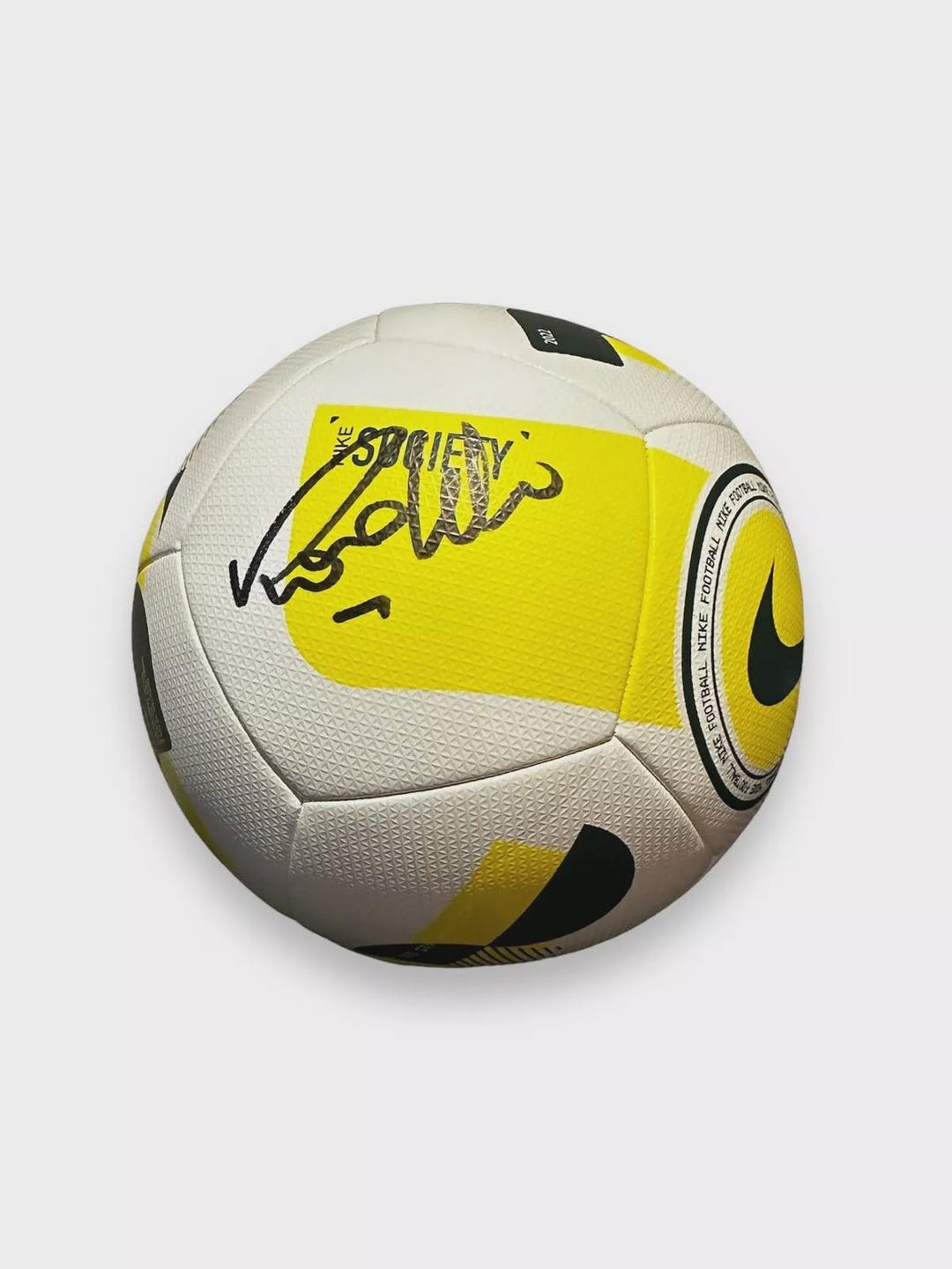 Ronaldo Nazario R9 Signed White/yellow Nike Soccer Ball - Beckett COA ...