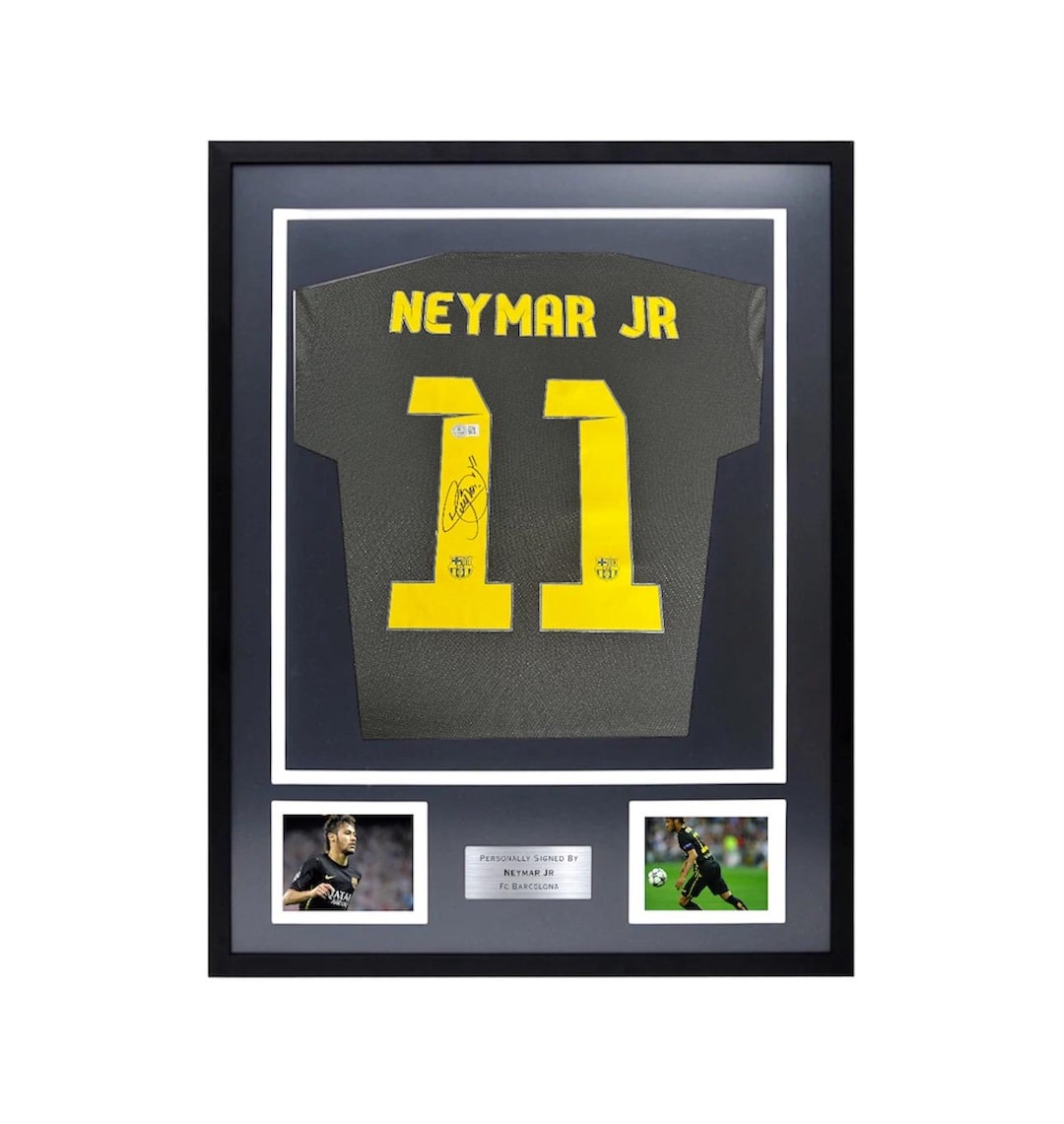 Neymar Jr Signed and Framed Fc Barcelona Shirt Jersey BECKETT COA