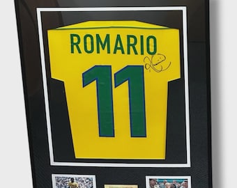Romario signiert und gerahmt Brasilien Shirt Jersey VIDEO PROOF & COA