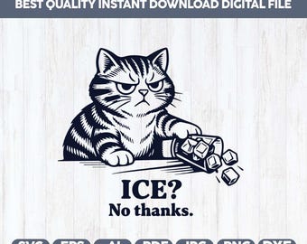 ICE No Thanks SVG PNG,Anti Ice Grumpy Cat Quote,Sarcastic Cat Meme Svg,Social Justice Feminist Svg,Funny Sarcastic Quotes Svg,Gift For Her