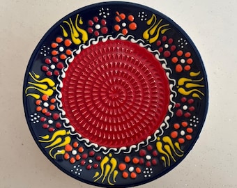 Keramik Reibe Keramik Teller, Handbemalte Gemüse Reibe, Dekorative Keramik Schale, Küche Prep Teller, Einzigartiges Geschenk