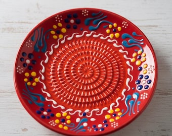 Keramik Reibe Keramik Teller, Handbemalte Gemüse Reibe, Dekorative Keramik Schale, Küche Prep Teller, Einzigartiges Geschenk