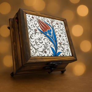 Turkish Ceramic Jewelry Box, Handmade Jewelry Storage Box, Traditional Turkish Ceramic Jewelry Box, Handmade Ceramic Tile Jewelry Box, Gift
