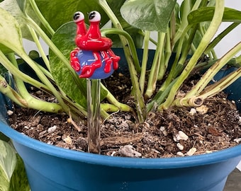 Pieu de plante crabe - bâton de plante d'intérieur - piquets de jardin - marqueurs de plante d'intérieur - décoration végétale - verre