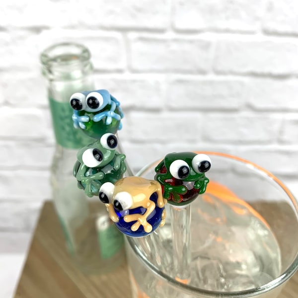 Frogs Glass Stir Sticks- Free Gift Box