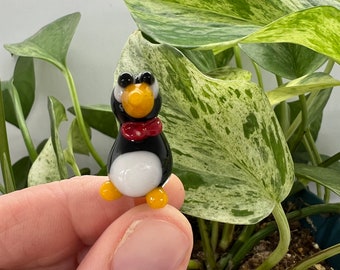 Pinguin Pflanzenstecker - Zimmerpflanzenstab - Gartenstecker - Zimmerpflanzenmarkierer - Pflanzendekor - Glas