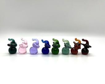 Glass Miniature Elephant -Miniature Glass Animal- Free Gift Box- Rainbow