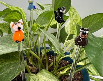 Forest Animal Plant Stake- Bear, Fox, Skunk, Blue Bird