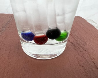 Multi Colored Glass Stir Sticks or Drink Markers- Set of 4