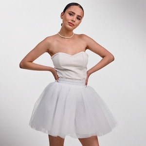 Short tulle skirt, Custom tulle skirt, Handmade tulle skirt, Tutu skirt for women, Bridesmaid tulle skirt,Photoshoot skirt,White tulle skirt