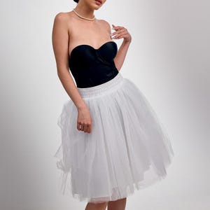 Short tulle skirt, Tiered tulle skirt women, Bridesmaid tulle skirt, Ballet tulle skirt, Tulle skirt plus size, White tulle skirt women
