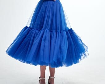 Sottoveste su misura in molti colori, sottoveste in tulle da sposa, sottoveste per abito da sposa, sottoveste soffice per adulti, sottoveste in tulle blu anni '50