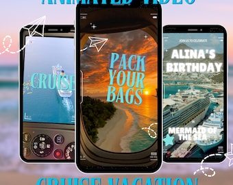 Cruise Trip Invite | Animated Video Reveal Invitation | Birthday or Bachelorette Getaway (Digital Download)