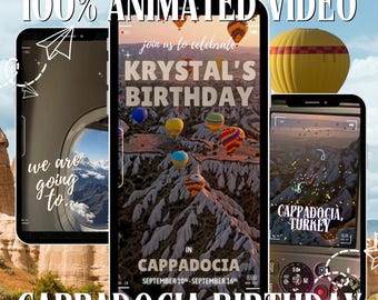 Cappadocia Girls Trip Invite | Animated Video Reveal Invitation | Birthday or Bachelorette Getaway (Digital Download)
